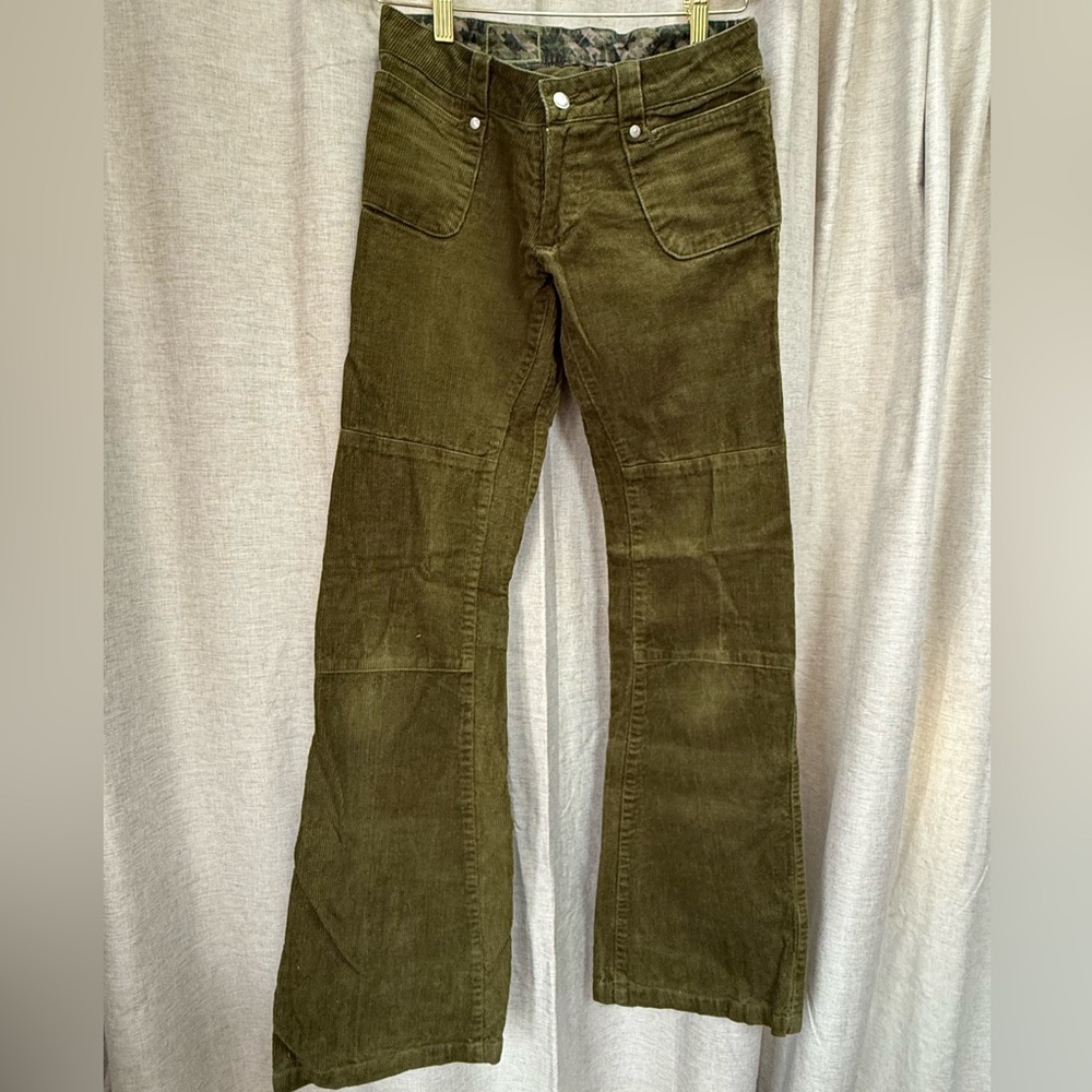 Nimbus Olive Green Organic Cotton Hemp Flared Jeans